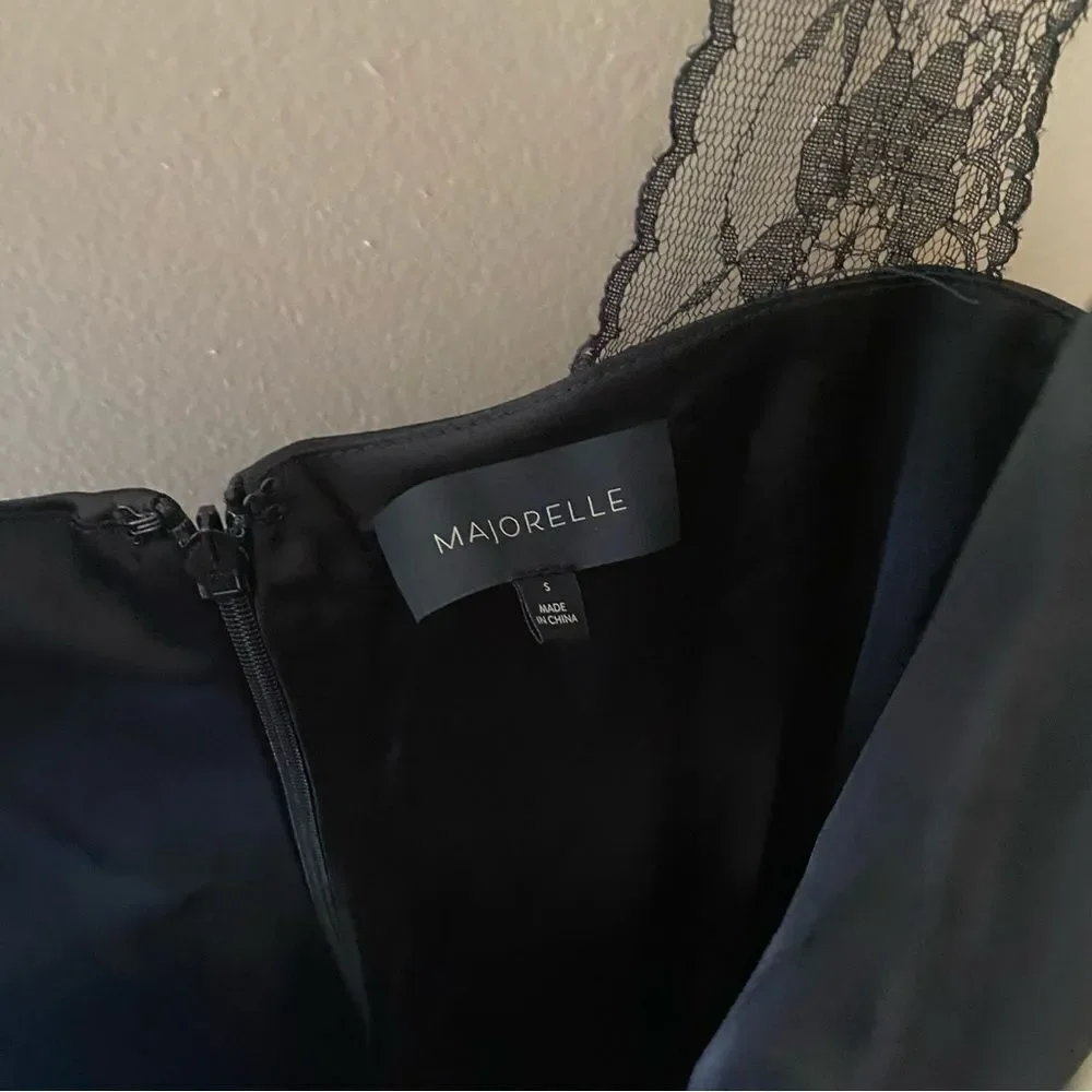 Majorelle Cami midi dress black lingerie style slip lace trim satin Revolve - Picture 6 of 9